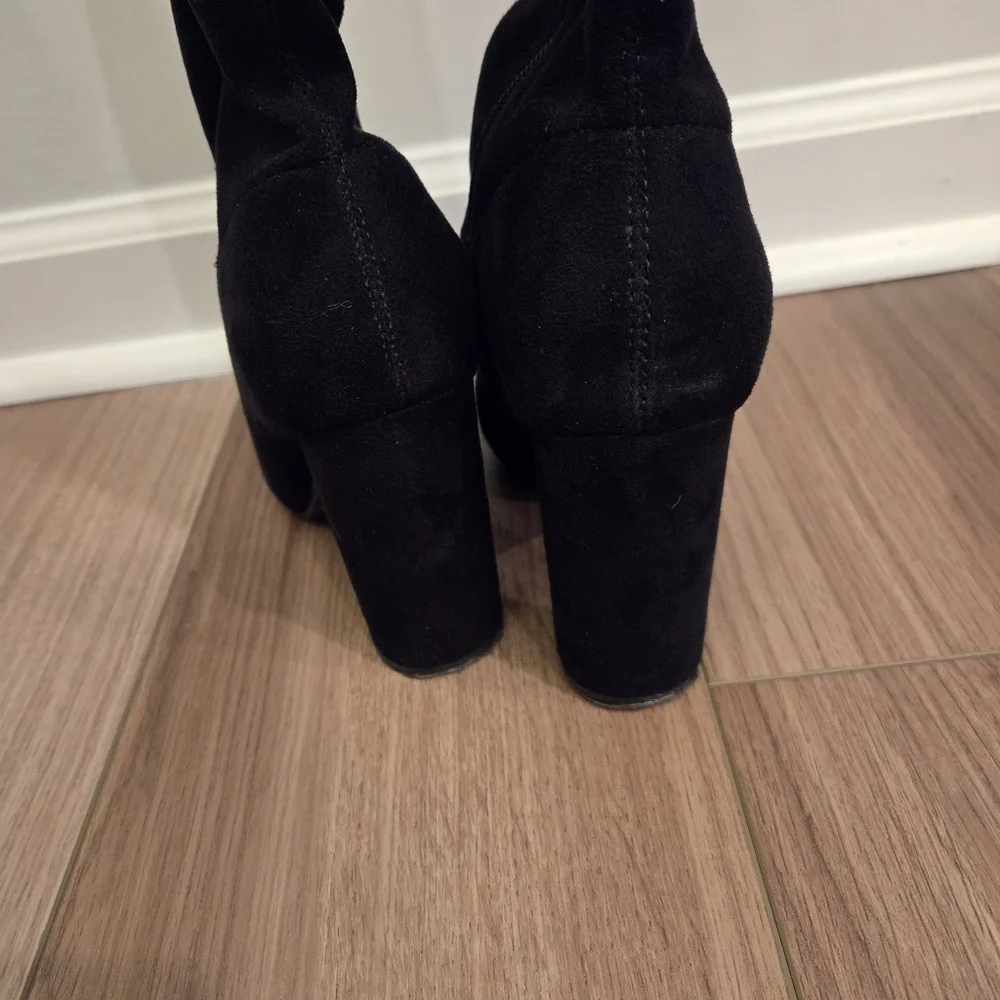 Jacobies Black Over-the-Knee Faux Suede Boots Size 8